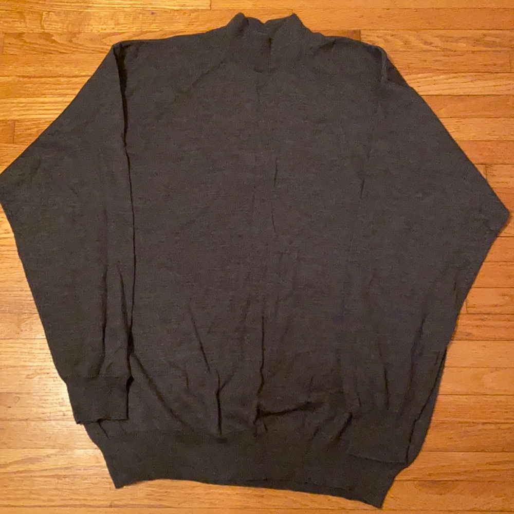 Men Gray crew neck fitted sweater Size XXL